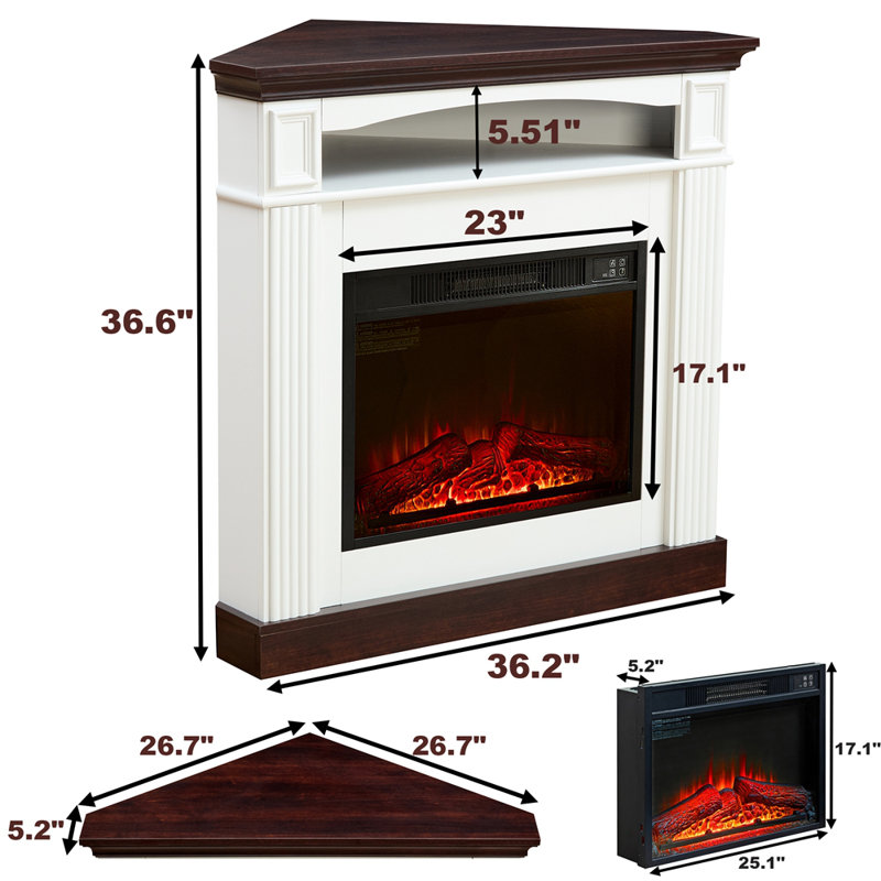 Lark Manor™ Corner Electric Fireplace With Mantelpiece For Living Room ...